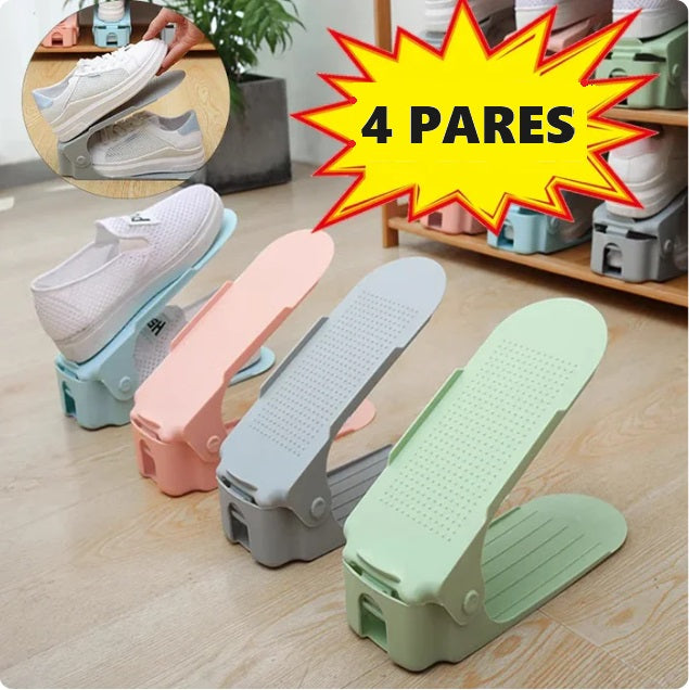 Organizador de Sapatos Ajustável de Duas Camadas, Economizador de Espaço para Armários e Guarda-roupas, 2/4/8 Peças. Frete Grátis!