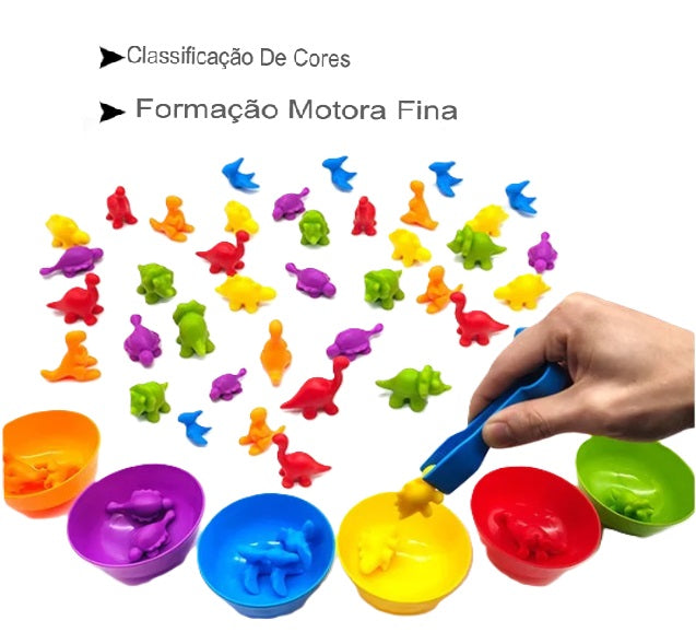 Brinquedo Educativo Montessori: Ursos Contadores Arco-íris e Jogo de Classificação. Frete Grátis!