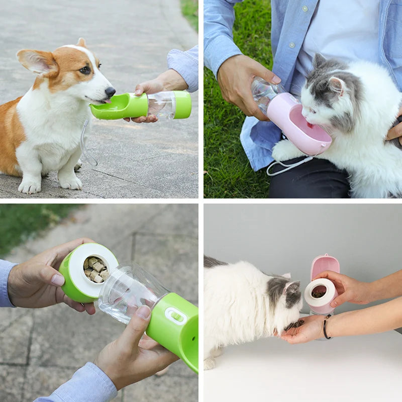 Bebedouro Portátil para Animais de Estimação: Garrafa de Água e Alimentador para Cães e Gatos. Frete Grátis!
