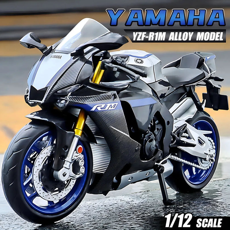 Modelo de Moto Yamaha YZF-R1M em Escala 1/12 - Brinquedo de Liga Metálica, Simulação Realista, Colecionável, Decoração, Presente para Meninos. Frete Grátis!