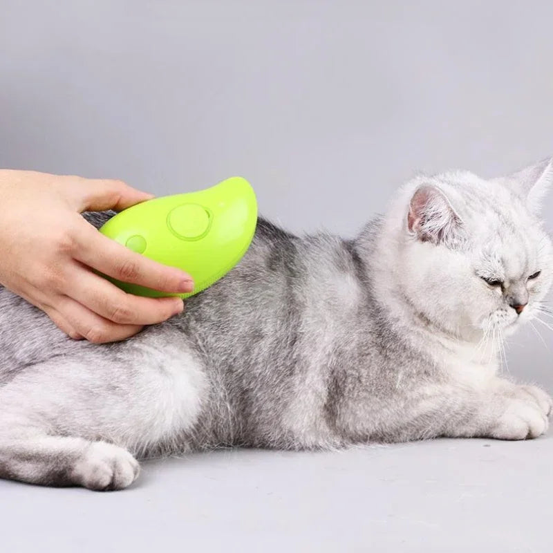 Escova a Vapor para Gatos Escova a Vapor para Cães 3 em 1 Escovas Elétricas de Spray para Gatos para Massagear Pentes de Higiene Pet Remoção de Pelos