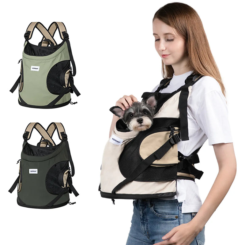 Mochila Canguru para pets pequenos. Bolsa de Sling para Transporte. Viagens e Passeios ao ar livre. Transportadora Frontal para Pets, Respirável em Lona, Mochila Portátil com Alça Transversal