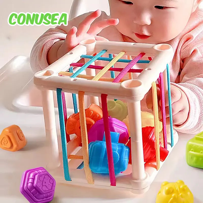 Brinquedos Montessori para Bebês: Desenvolvimento Sensorial e Aprendizado de Cores com Blocos Coloridos para Bebês de 0 a 12 Meses. Frete Grátis!