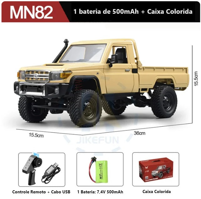 Carro de Controle Remoto RC MN82 1:12 Escala 2.4G Modelo MN Versão RTR 4WD com Motor de 280 Proportional Off-Road - Brinquedo para Meninos. Frete Grátis!