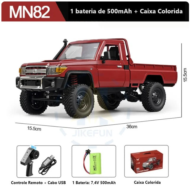 Carro de Controle Remoto RC MN82 1:12 Escala 2.4G Modelo MN Versão RTR 4WD com Motor de 280 Proportional Off-Road - Brinquedo para Meninos. Frete Grátis!