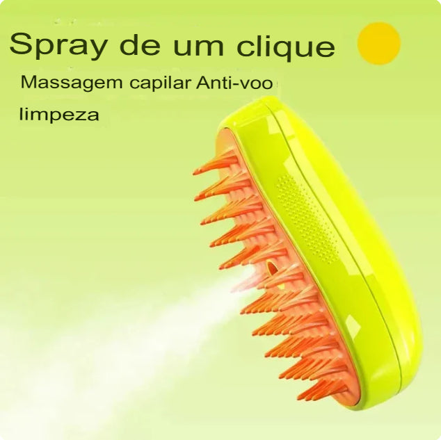 Escova a Vapor para Gatos Escova a Vapor para Cães 3 em 1 Escovas Elétricas de Spray para Gatos para Massagear Pentes de Higiene Pet Remoção de Pelos