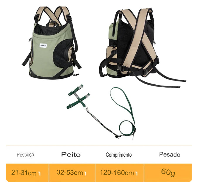 Mochila Canguru para pets pequenos. Bolsa de Sling para Transporte. Viagens e Passeios ao ar livre. Transportadora Frontal para Pets, Respirável em Lona, Mochila Portátil com Alça Transversal