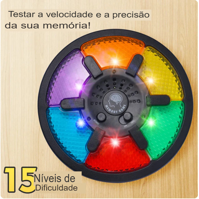 Jogo de Memória Portátil - Brinquedo Eletrônico Interativo com Luz e Som para Treinamento de Memória e Criativo. Frete Grátis!