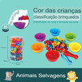 Brinquedo Educativo Montessori: Ursos Contadores Arco-íris e Jogo de Classificação. Frete Grátis!