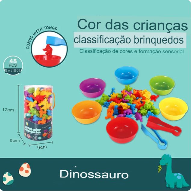 Brinquedo Educativo Montessori: Ursos Contadores Arco-íris e Jogo de Classificação. Frete Grátis!